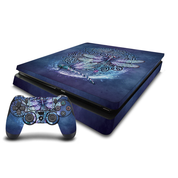 Brigid Ashwood Art Mix Dragonfly Vinyl Sticker Skin Decal Cover for Sony PS4 Slim Console & Controller