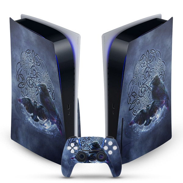 Brigid Ashwood Art Mix Raven Vinyl Sticker Skin Decal Cover for Sony PS5 Disc Edition Bundle