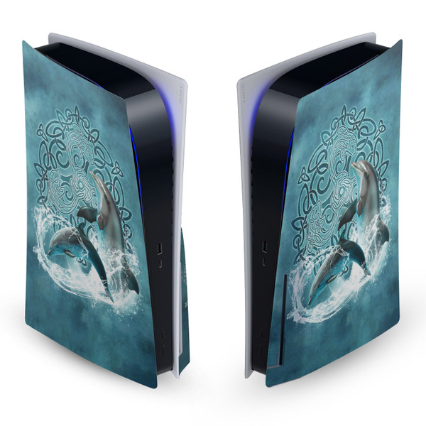 Brigid Ashwood Art Mix Dolphin Vinyl Sticker Skin Decal Cover for Sony PS5 Disc Edition Console