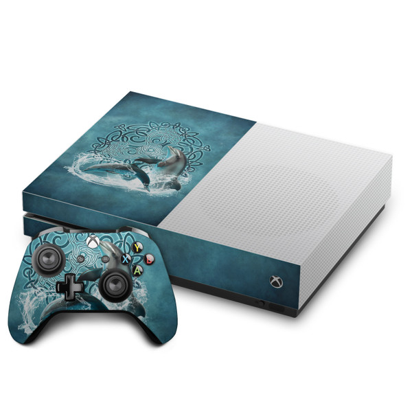 Brigid Ashwood Art Mix Dolphin Vinyl Sticker Skin Decal Cover for Microsoft One S Console & Controller