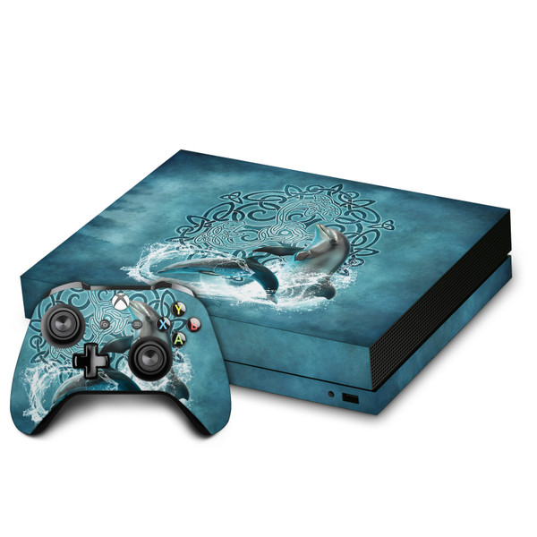 Brigid Ashwood Art Mix Dolphin Vinyl Sticker Skin Decal Cover for Microsoft Xbox One X Bundle