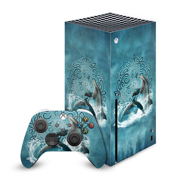 Brigid Ashwood Art Mix Dolphin Vinyl Sticker Skin Decal Cover for Microsoft Series X Console & Controller