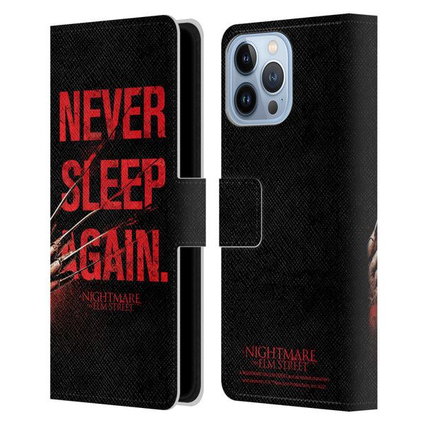 A Nightmare On Elm Street (2010) Graphics Never Sleep Again Leather Book Wallet Case Cover For Apple iPhone 13 Pro Max