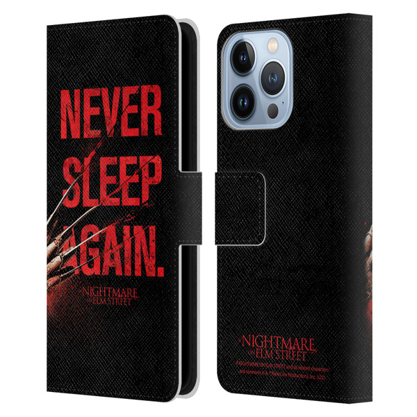 A Nightmare On Elm Street (2010) Graphics Never Sleep Again Leather Book Wallet Case Cover For Apple iPhone 13 Pro