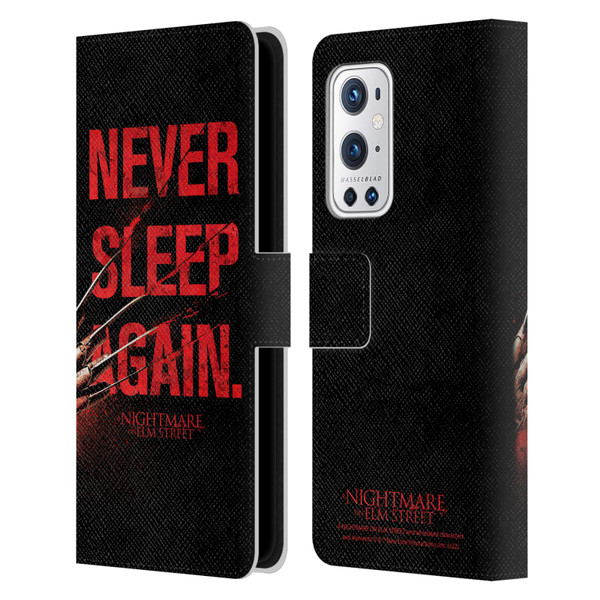 A Nightmare On Elm Street (2010) Graphics Never Sleep Again Leather Book Wallet Case Cover For OnePlus 9 Pro