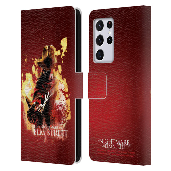 A Nightmare On Elm Street (2010) Graphics Freddy Nightmare Leather Book Wallet Case Cover For Samsung Galaxy S21 Ultra 5G