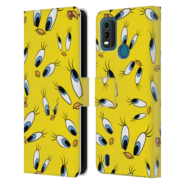 Looney Tunes Patterns Tweety Leather Book Wallet Case Cover For Nokia G11 Plus