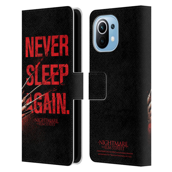 A Nightmare On Elm Street (2010) Graphics Never Sleep Again Leather Book Wallet Case Cover For Xiaomi Mi 11