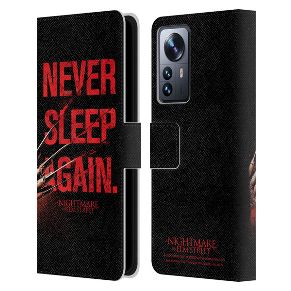 A Nightmare On Elm Street (2010) Graphics Never Sleep Again Leather Book Wallet Case Cover For Xiaomi 12 Pro