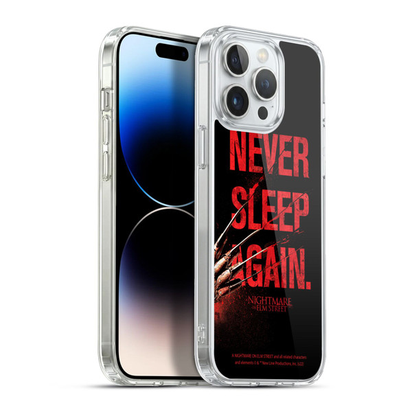 A Nightmare On Elm Street (2010) Graphics Never Sleep Again Soft Gel Case for Apple iPhone 13 Pro Max & MagSafe
