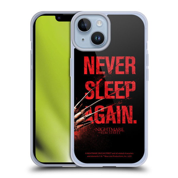 A Nightmare On Elm Street (2010) Graphics Never Sleep Again Soft Gel Case for Apple iPhone 14