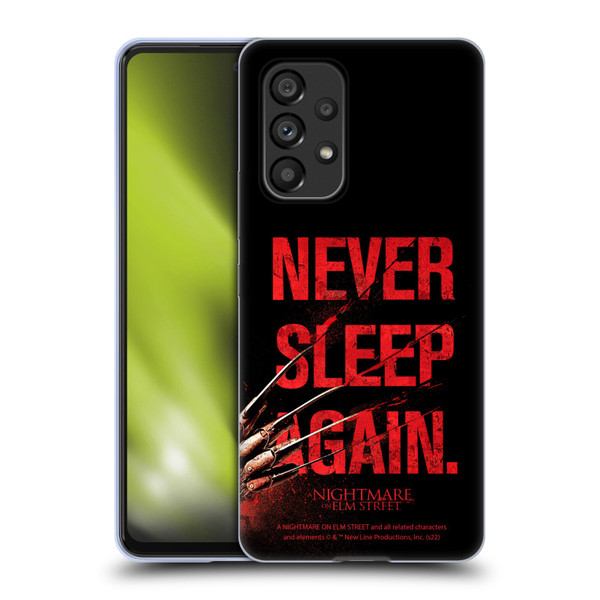 A Nightmare On Elm Street (2010) Graphics Never Sleep Again Soft Gel Case for Samsung Galaxy A53 5G (2022)