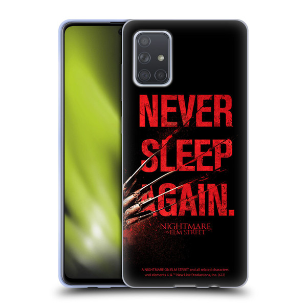 A Nightmare On Elm Street (2010) Graphics Never Sleep Again Soft Gel Case for Samsung Galaxy A71 (2019)