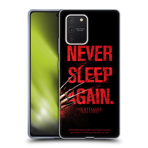 A Nightmare On Elm Street (2010) Graphics Never Sleep Again Soft Gel Case for Samsung Galaxy S10 Lite