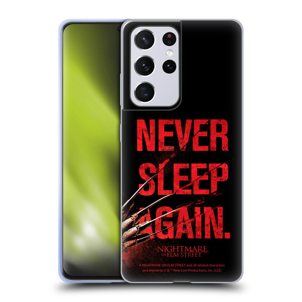 A Nightmare On Elm Street (2010) Graphics Never Sleep Again Soft Gel Case for Samsung Galaxy S21 Ultra 5G
