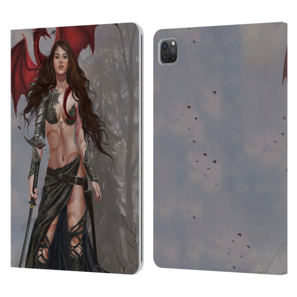 Nene Thomas Gothic Dragon Witch Warrior Sword Leather Book Wallet Case Cover For Apple iPad Pro 11 2020 / 2021 / 2022