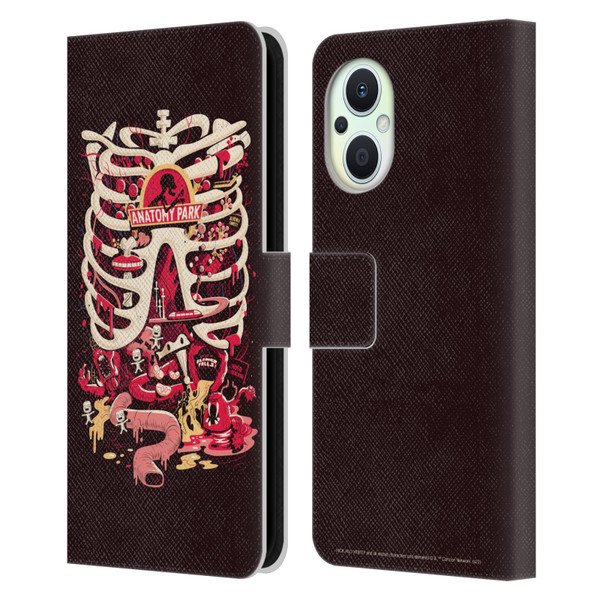 Rick And Morty Season 1 & 2 Graphics Anatomy Park Leather Book Wallet Case Cover For OPPO Reno8 Lite