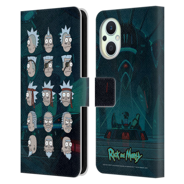 Rick And Morty Season 3 Character Art Seal Team Ricks Leather Book Wallet Case Cover For OPPO Reno8 Lite