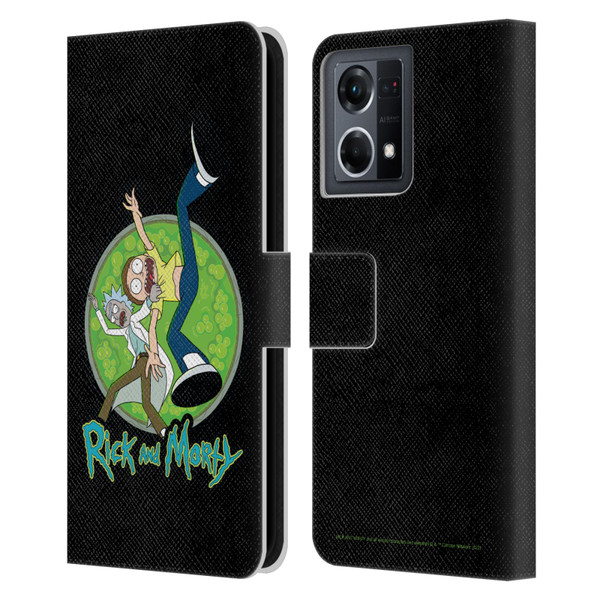 Rick And Morty Season 4 Graphics Character Art Leather Book Wallet Case Cover For OPPO Reno8 4G