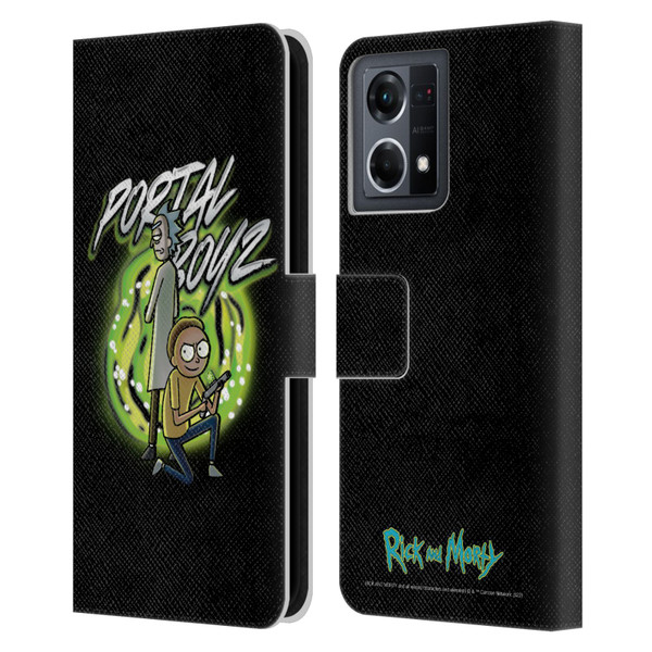 Rick And Morty Season 5 Graphics Portal Boyz Leather Book Wallet Case Cover For OPPO Reno8 4G