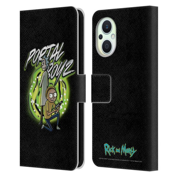 Rick And Morty Season 5 Graphics Portal Boyz Leather Book Wallet Case Cover For OPPO Reno8 Lite