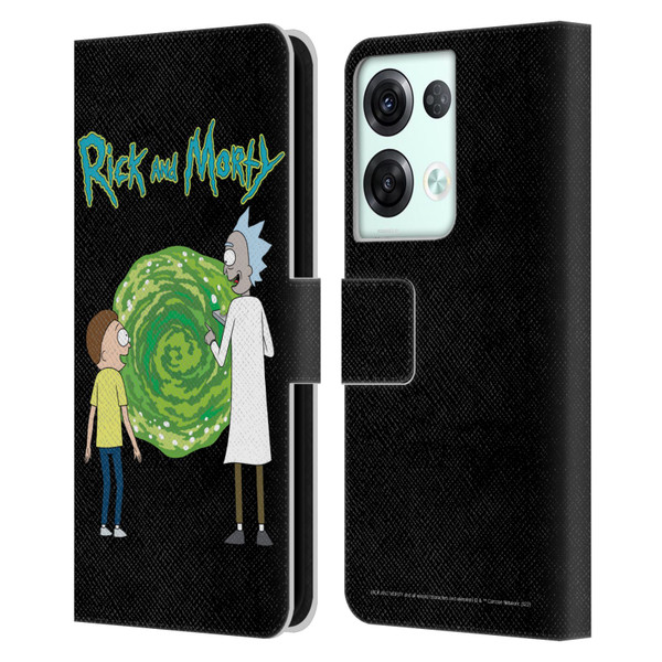 Rick And Morty Season 5 Graphics Character Art Leather Book Wallet Case Cover For OPPO Reno8 Pro