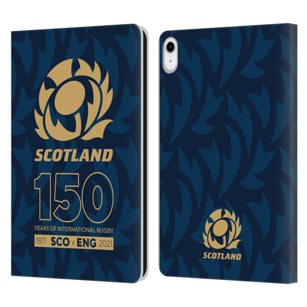 Scotland Rugby 150th Anniversary Thistle Leather Book Wallet Case Cover For Apple iPad 10.9 (2022)