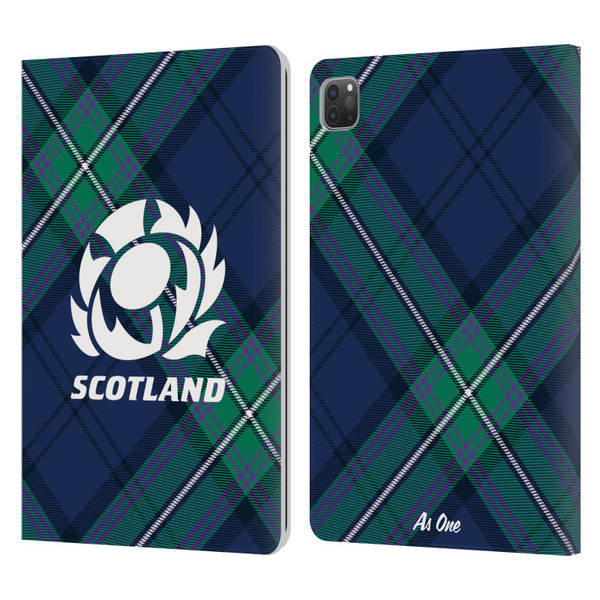 Scotland Rugby Graphics Tartan Oversized Leather Book Wallet Case Cover For Apple iPad Pro 11 2020 / 2021 / 2022