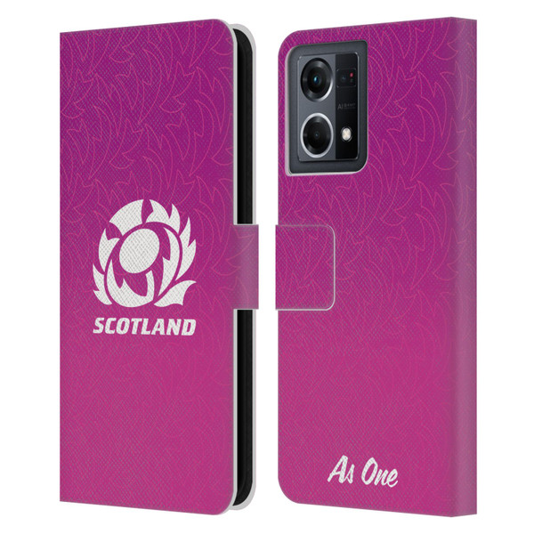 Scotland Rugby Graphics Gradient Pattern Leather Book Wallet Case Cover For OPPO Reno8 4G