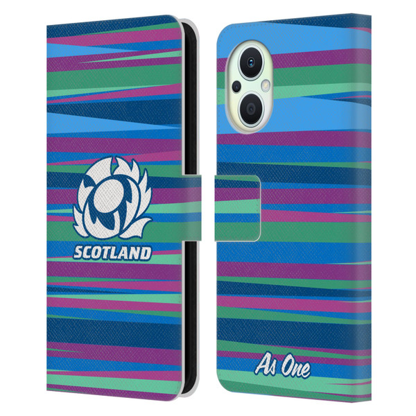 Scotland Rugby Graphics Training Pattern Leather Book Wallet Case Cover For OPPO Reno8 Lite