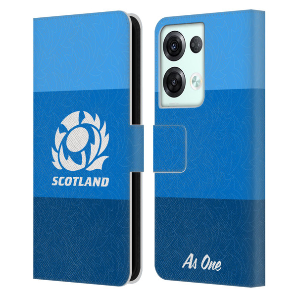 Scotland Rugby Graphics Stripes Pattern Leather Book Wallet Case Cover For OPPO Reno8 Pro