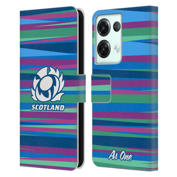 Scotland Rugby Graphics Training Pattern Leather Book Wallet Case Cover For OPPO Reno8 Pro