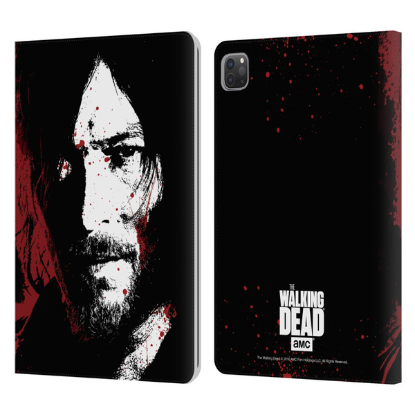 AMC The Walking Dead Gore Blood Bath Daryl Leather Book Wallet Case Cover For Apple iPad Pro 11 2020 / 2021 / 2022