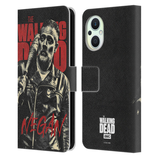 AMC The Walking Dead Season 10 Character Portraits Negan Leather Book Wallet Case Cover For OPPO Reno8 Lite