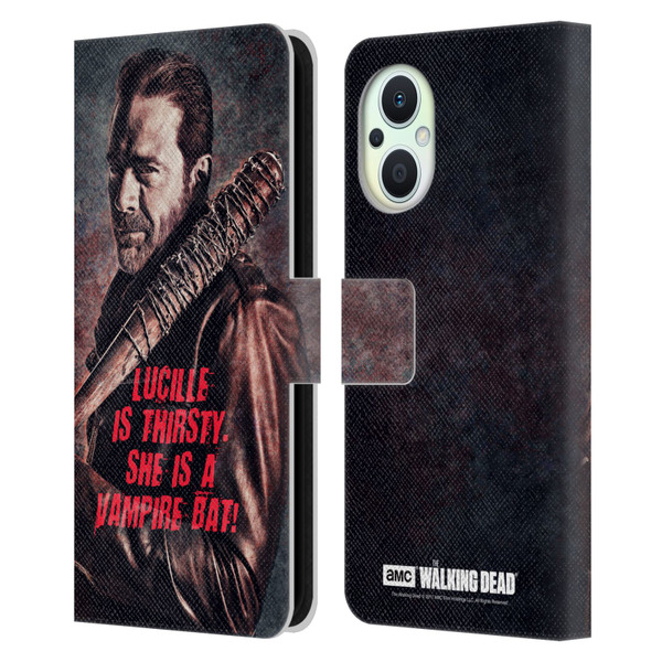 AMC The Walking Dead Negan Lucille Vampire Bat Leather Book Wallet Case Cover For OPPO Reno8 Lite