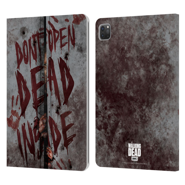 AMC The Walking Dead Typography Dead Inside Leather Book Wallet Case Cover For Apple iPad Pro 11 2020 / 2021 / 2022