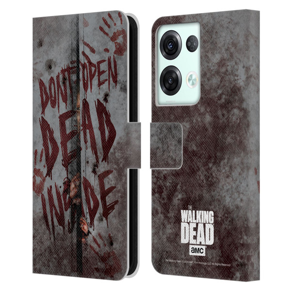 AMC The Walking Dead Typography Dead Inside Leather Book Wallet Case Cover For OPPO Reno8 Pro