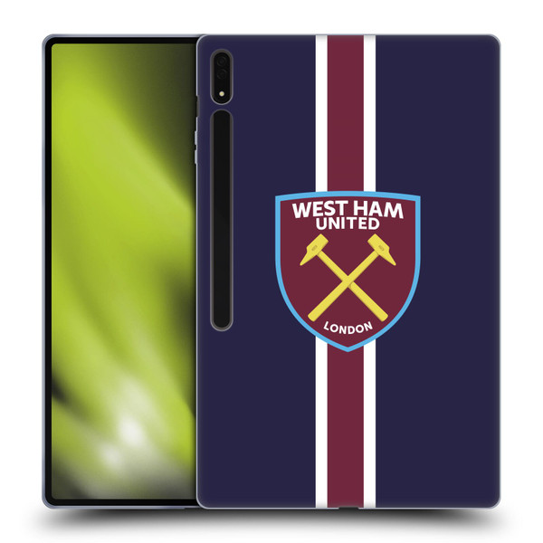 West Ham United FC Crest Stripes Soft Gel Case for Samsung Galaxy Tab S8 Ultra