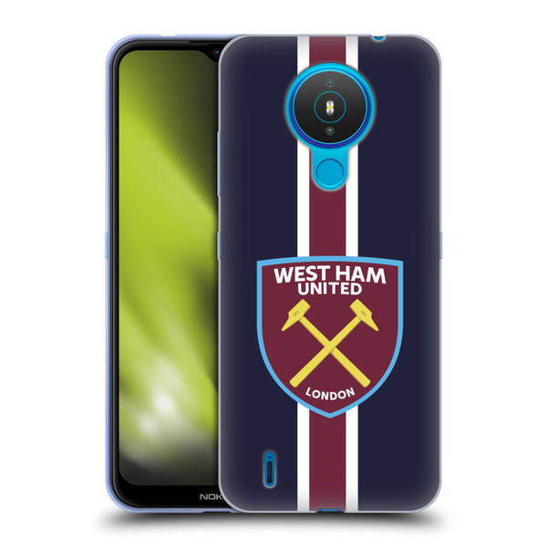 West Ham United FC Crest Stripes Soft Gel Case for Nokia 1.4