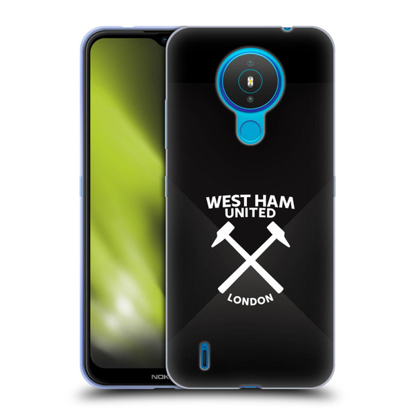 West Ham United FC Hammer Marque Kit Black & White Gradient Soft Gel Case for Nokia 1.4