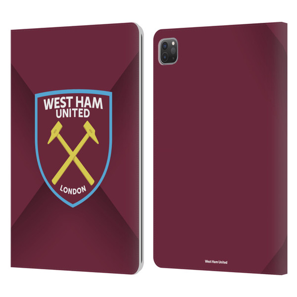 West Ham United FC Crest Gradient Leather Book Wallet Case Cover For Apple iPad Pro 11 2020 / 2021 / 2022