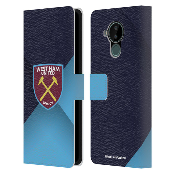 West Ham United FC Crest Blue Gradient Leather Book Wallet Case Cover For Nokia C30