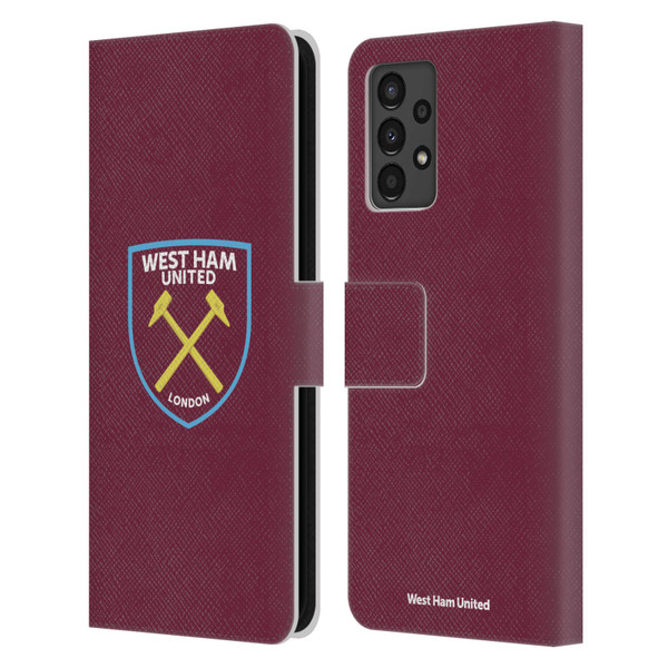 West Ham United FC Crest Full Colour Leather Book Wallet Case Cover For Samsung Galaxy A13 (2022)