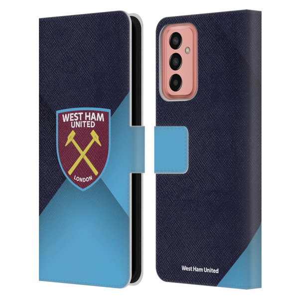 West Ham United FC Crest Blue Gradient Leather Book Wallet Case Cover For Samsung Galaxy M13 (2022)