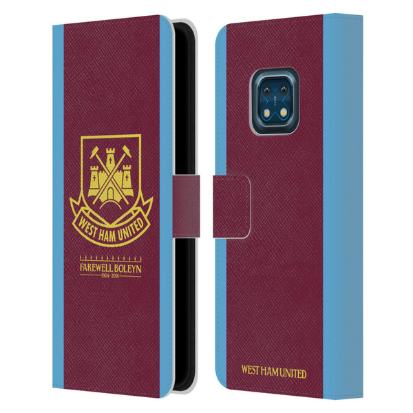 West Ham United FC Retro Crest 2015/16 Final Home Leather Book Wallet Case Cover For Nokia XR20