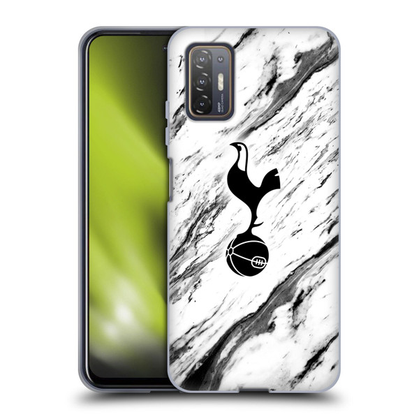 Tottenham Hotspur F.C. Badge Black And White Marble Soft Gel Case for HTC Desire 21 Pro 5G