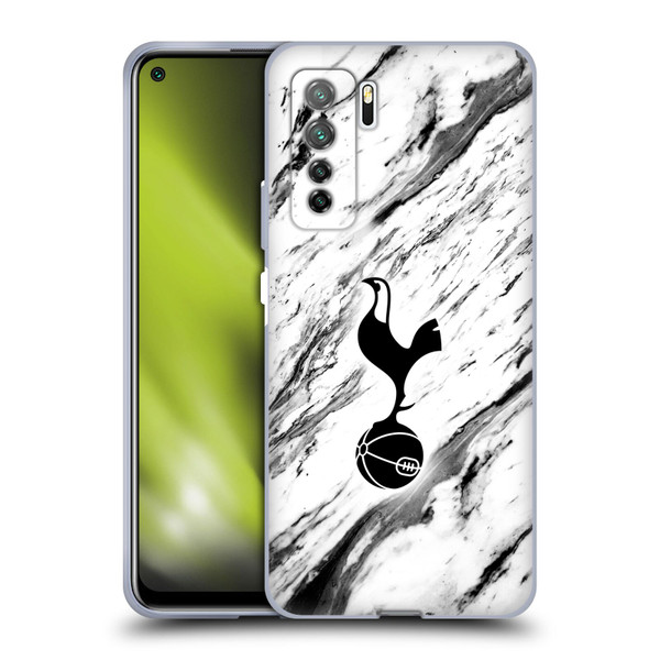 Tottenham Hotspur F.C. Badge Black And White Marble Soft Gel Case for Huawei Nova 7 SE/P40 Lite 5G