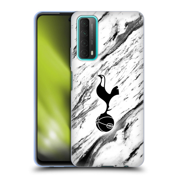 Tottenham Hotspur F.C. Badge Black And White Marble Soft Gel Case for Huawei P Smart (2021)