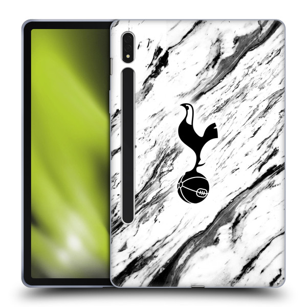Tottenham Hotspur F.C. Badge Black And White Marble Soft Gel Case for Samsung Galaxy Tab S8