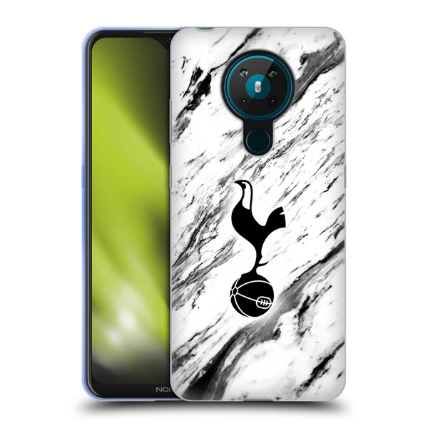 Tottenham Hotspur F.C. Badge Black And White Marble Soft Gel Case for Nokia 5.3